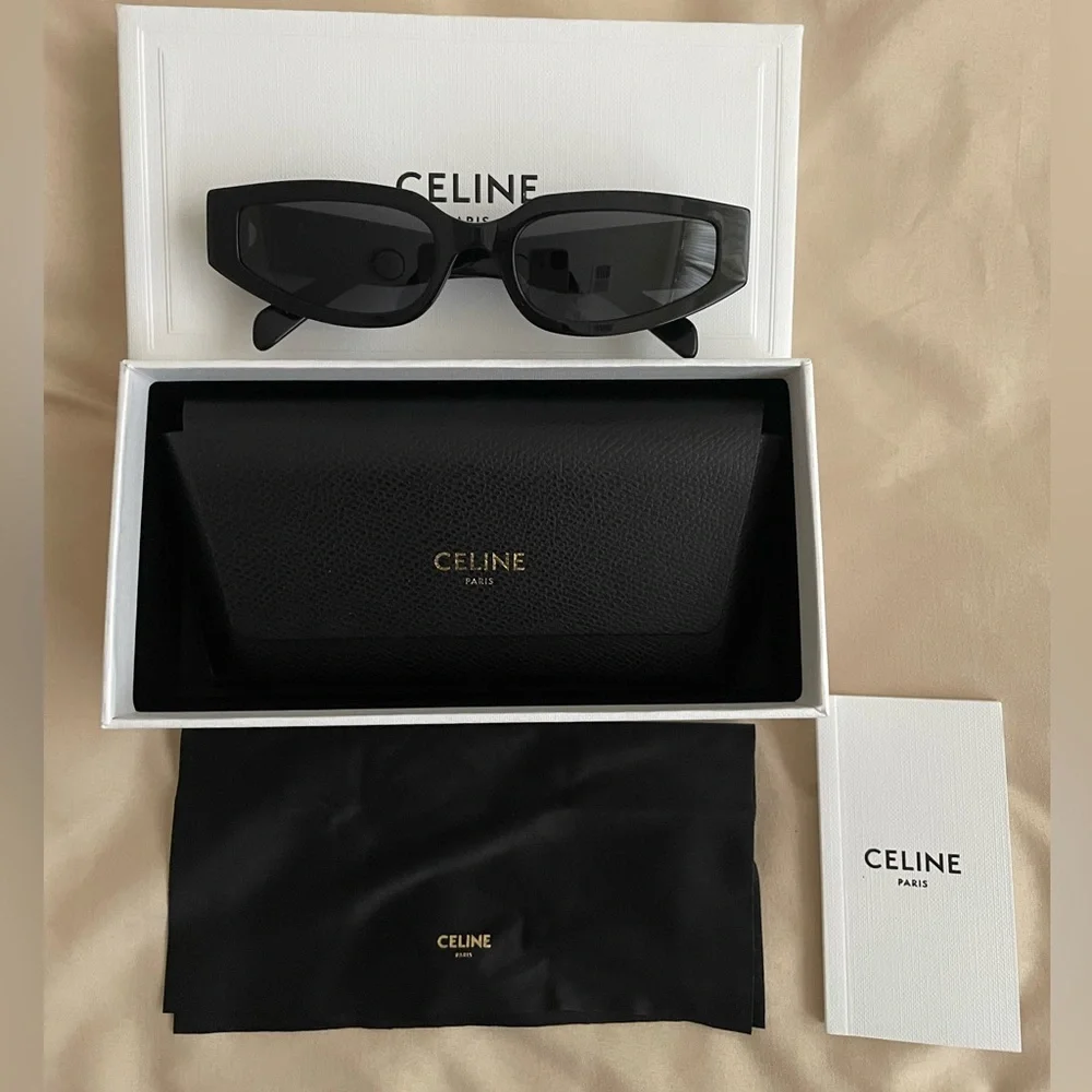 Celine Triomphe Cat Eye Sunglasses with Silver Hardware
